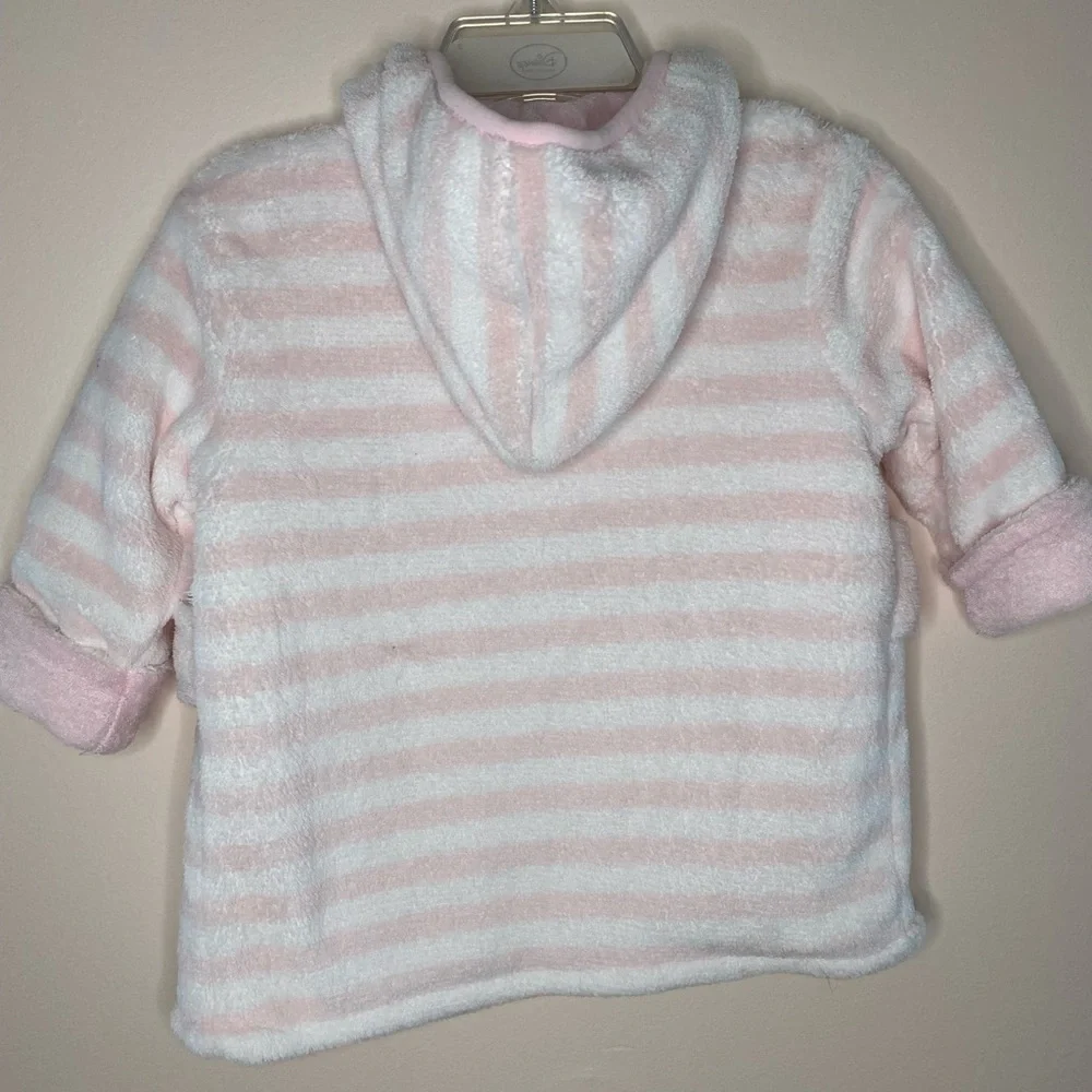 Disney Baby Winnie the Pooh bath robe with pink and white strips size 0-9 months - Picture 2 of 4